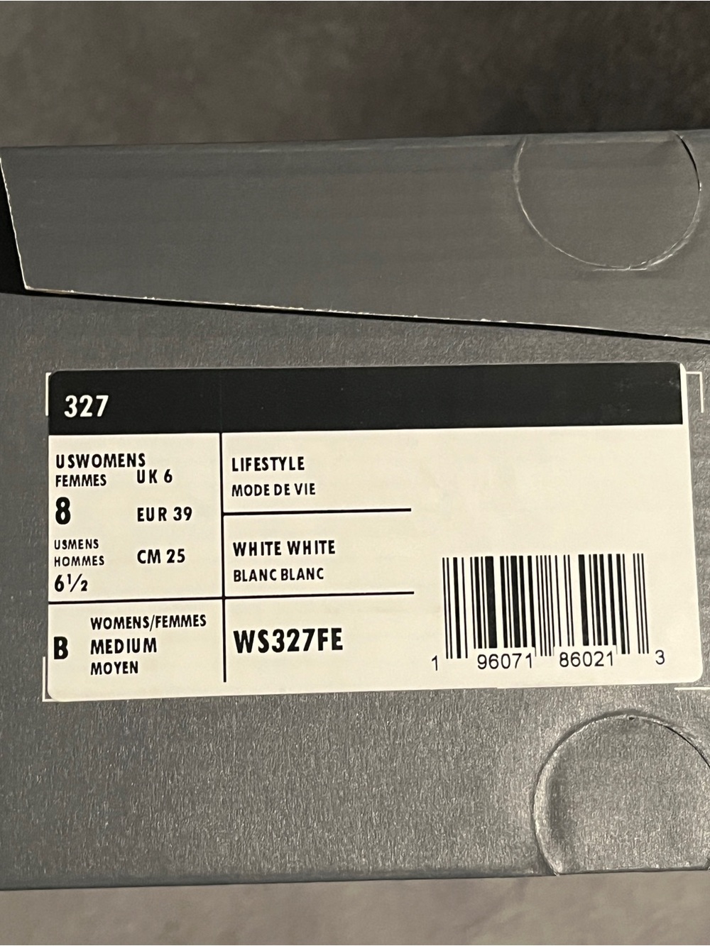 New Balance Women’s Sneakers 327 White Black Logo Size 8 US - Picture 11 of 11